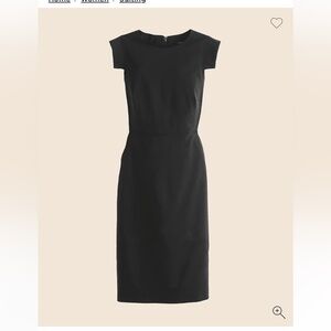J. Crew Black Cap-Sleeve Sheath Midi Dress